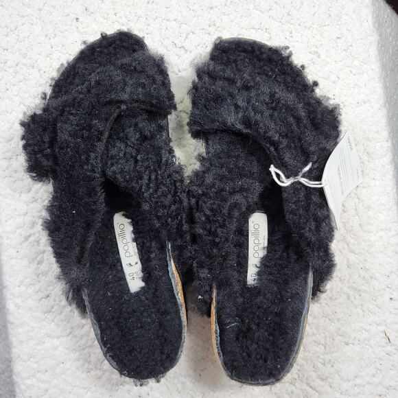 NEW Birkenstock Daytona slide sandals black shearling women EU 40 US 9-9.5 - Picture 2 of 5